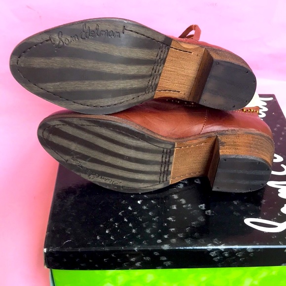 New brown/light gray Sam Edelman leather booties - Picture 6 of 6